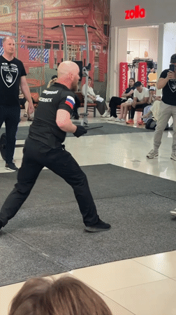 Martial arts and fitness demonstrations held at Russian shopping mall
