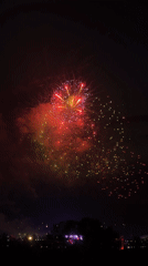 Nighttime fireworks display lights up Kemerovo sky