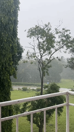 Heavy rain observed from balcony in Kibaha, Tanzania