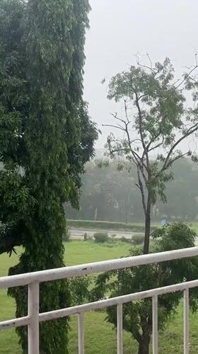 Heavy rain observed from balcony in Kibaha, Tanzania