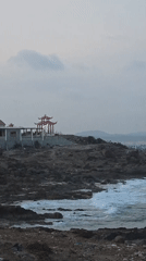 Coastal scenes captured at Mui Ne, Vietnam rocky shoreline