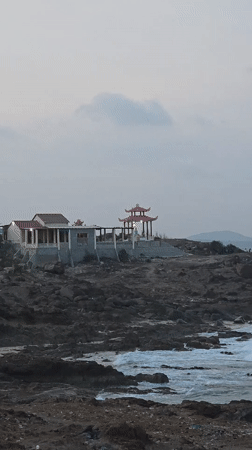 Coastal scenes captured at Mui Ne, Vietnam rocky shoreline