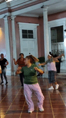 Nighttime outdoor fitness class held in Barranco, Peru