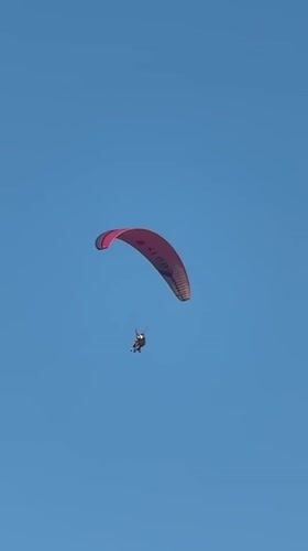Paragliders and leisure activity on a sunny Boreti afternoon