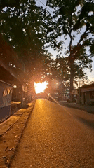 Golden hour street scene captured in Lhokseumawe, Indonesia
