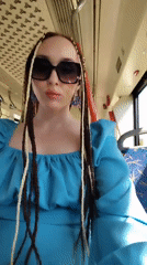 Woman films selfie on public transport in Izhevsk