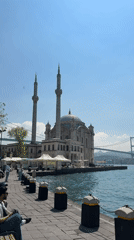 Morning scene at Istanbul's Ortaköy Mosque waterfront captured