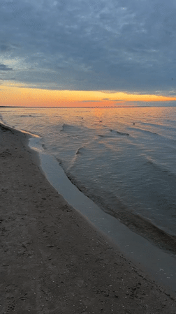 Sunset over the Baltic shore in Jūrmala, Latvia