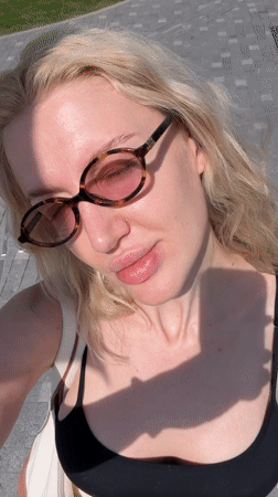 Woman takes selfie outdoors in Belgrade
