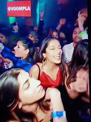 Fire dancers perform at Badem nightclub as crowds gather