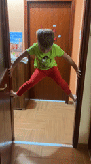 Child in cartoon shirt spotted in Podgorica doorway