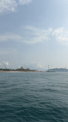 Calm seascape documented at Vietnam heritage area