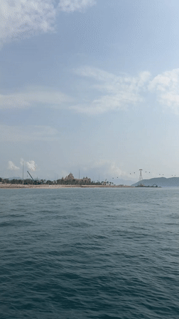 Calm seascape documented at Vietnam heritage area