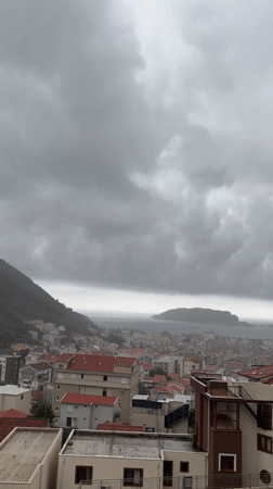 Dense fog blankets coastal Montenegro town Saturday morning