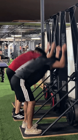 Workout session at a recovery gym in Arica, Chile