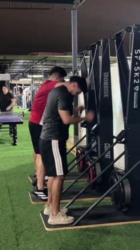 Workout session at a recovery gym in Arica, Chile