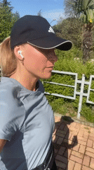 Morning jogger spotted on brick path in Sochi