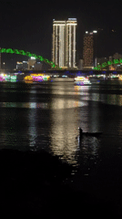 Evening tourism activity captured around Đà Nẵng's illuminated Dragon Bridge