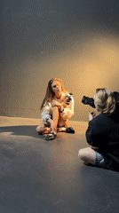 Fashion photoshoot documented at Milan studio Monday afternoon