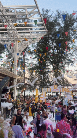 Foam party celebration draws crowds in Rawai, Thailand