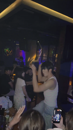 Nightlife scene at a Liangjiang club and surrounding streets