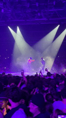 Two performers draw crowds at illuminated Paris venue