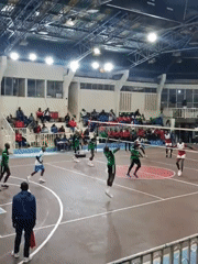 Indoor volleyball match played in Nairobi gymnasium