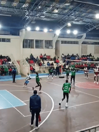 Indoor volleyball match played in Nairobi gymnasium