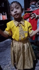 School uniform, two moments — performance and rest, Indonesia