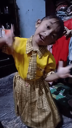 School uniform, two moments — performance and rest, Indonesia
