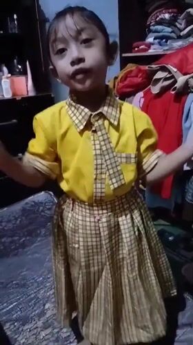 School uniform, two moments — performance and rest, Indonesia