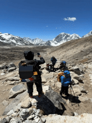 Trekkers navigate Himalayan trails near Everest Base Camp