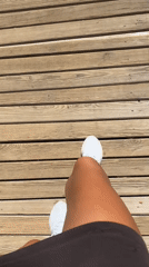 Sunny afternoon at a Turkish beach resort pier