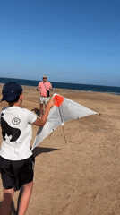 Family enjoys kite flying on Antigua beach under clear skies