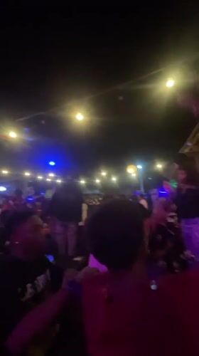 Nighttime outdoor party draws crowds in Lokoja, Nigeria