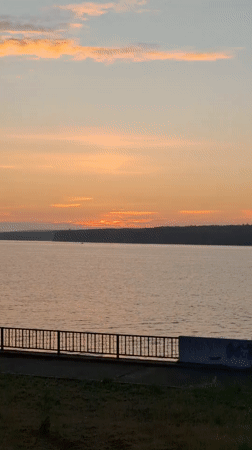 Sunset along the Kama River in Chaikovsky, Russia