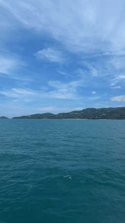 Ocean and mountain landscape captured near Koh Phangan, Thailand