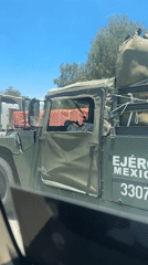 Mexican Army Humvee observed transporting soldiers in Tlalminulpa