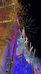 Fireworks and parade celebrate evening festivities in Madrid