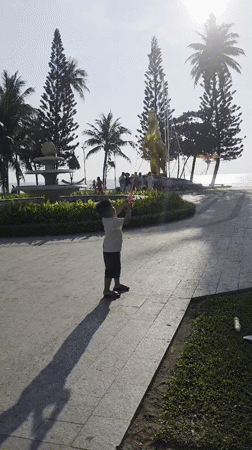 Child flies kite, flower truck procession observed in Nha Trang