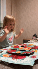 Family moments captured during morning hours in Noviy, Russia