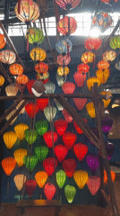 Traditional lanterns and incense displays spotted in Da Nang tourist areas