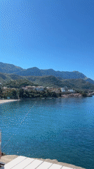 Morning coffee overlooking Adriatic Sea in Boreti, Montenegro