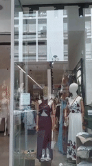 Shopping district window displays documented in Livorno, Italy
