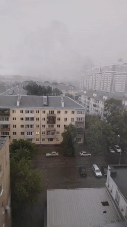 Heavy rain and hail hit Yekaterinburg during afternoon hours