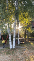 Fishing and relaxing along a quiet Russian lakeshore in summer