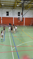 Basketball game captured at Porto gymnasium Friday evening