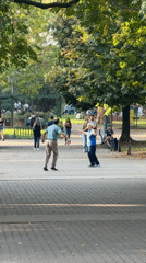 Elderly couple dances together in Buenos Aires park