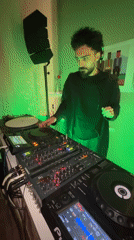 DJ performs at console in Montenegro coastal town