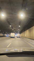 Morning commute through illuminated tunnel in Sofia captured on video